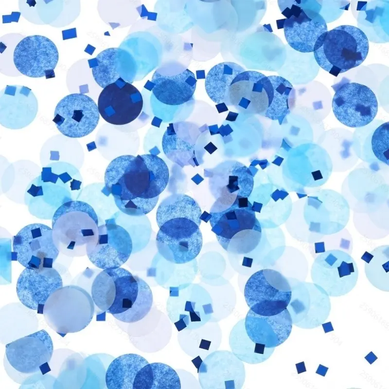 30g Blue Round Confetti, Light Blue, Dark Blue, Thin Paper, Lightweight, Ocean Theme Birthday Party Supplies, Decor, Table Scatter, Balloon Filler