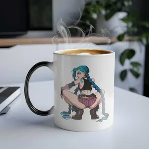 Funny Jinx Arcane Mug, Vi Jinx Caitlyn Jayce Viktor Coffee Cup Meme, League of Legends LOL Gamer Movies Fan Gift
