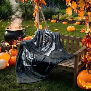 1 piece Bad Omens band dark style album cover themed Flannel Throw Blanket - All-season comfortable flannel blanket, modern design style, suitable for sofas and beds, digitally printed pattern, super soft and warm, 100% polyester material, machine