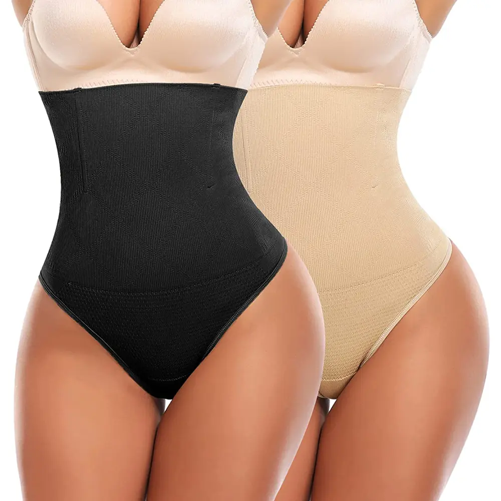 Women's High Waist Tummy Control Thong Shapewear  Shaping Thong Panties Comfort Underwear, Comfortable Breathable Body Shaper Thong Panty, Ladies Shapewear Bottom For Daliy Wear Fabric Womenswear