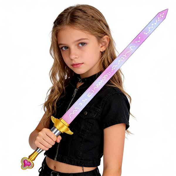 K-Pop Anime Style Rumi Sword: High-Detail 3D Printed Cosplay Prop with Intricate Core Pattern – Safe Material Weapon Replica for Conventions, Cosplay Events, and Anime Fans with Bonus Cute Keychain