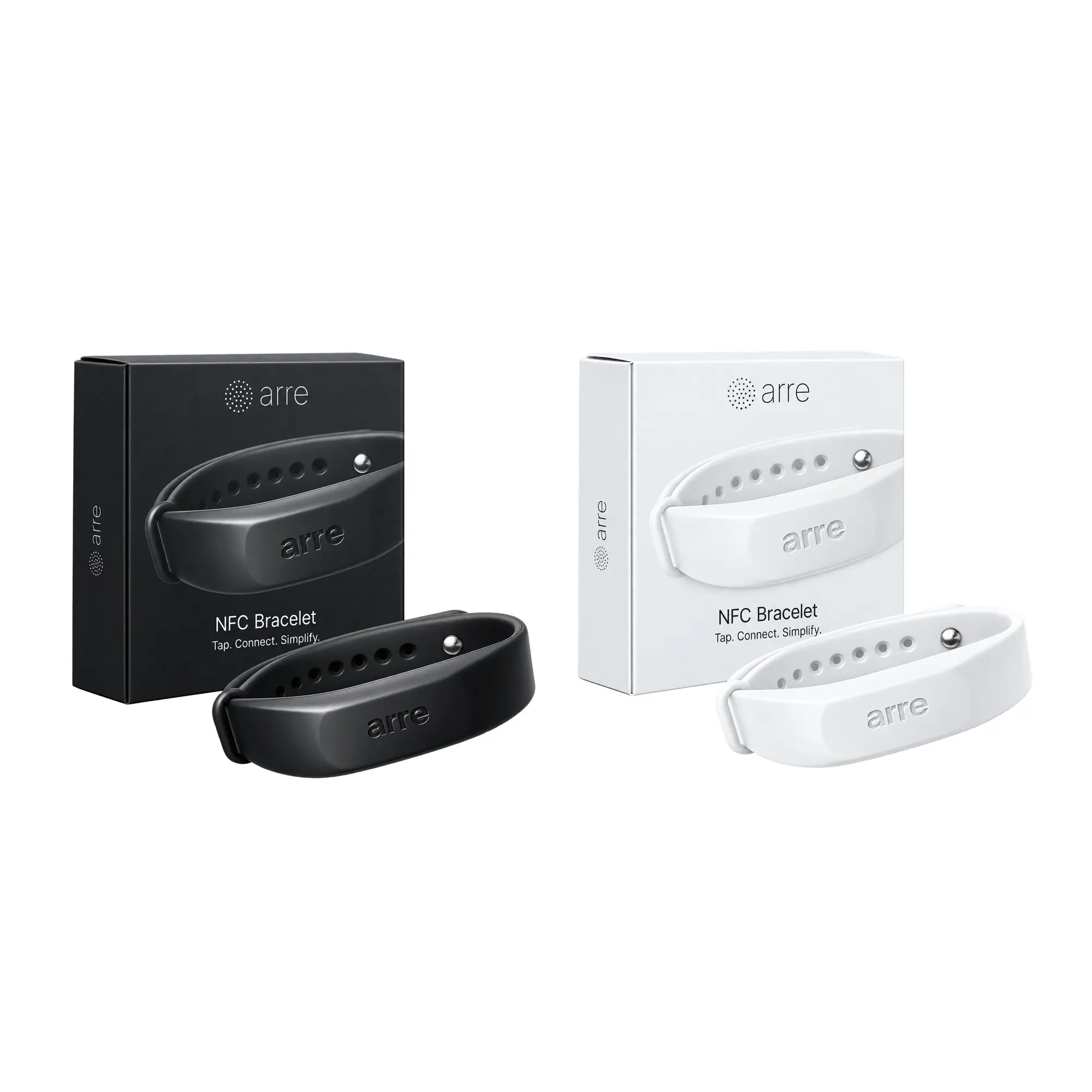 arre NFC Bracelet, Wearable Digital Business Card, Silicone Wristband, Tap to Share Contact Info, Works with iPhone & Android, No App or Battery Needed