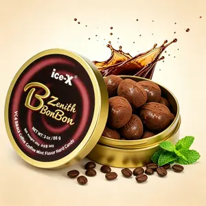 ice-X VC  Coffee Mint Throat Soothing Candy - Rich in Vitamin C, Energy Boosting Fresh breath- Perfect for Office, Road Trips, Workouts hard candy individually wrapped| Gluten-free, Aspartame free（100g）