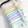 Random Color Women's Solid Ankle Socks, Casual Moisture Wicking Low Cut Socks, Soft Comfy Breathable Socks for All Seasons Daily Wear, Underwear, Breathable Polyester Socks, Plain Casual Socks