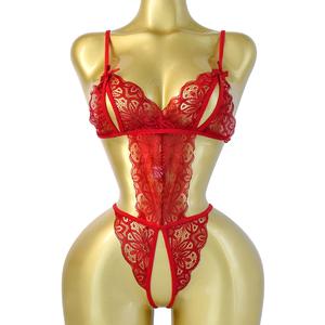 Women's Cut Out Translucent Floral Lace Adult Lingerie Set,Sexy Breathable Adjustable Strap Open Crotch Teddy Bodysuit,Backless One Piece Crotchless Empowering Lingerie for Women,Honeymoon,Wedding,Sweet,Birthday,Date Night Outfits,Valentine's Day Gift
