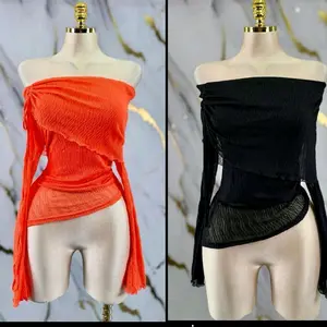0532 off shoulder top  black