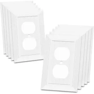 Modern Decorative Wall Plate Retro  Grain design  Cover Outlet Cover for Light ,  , Dimmer, GFCI, USB Outlet (10 Pack, Single Duplex)