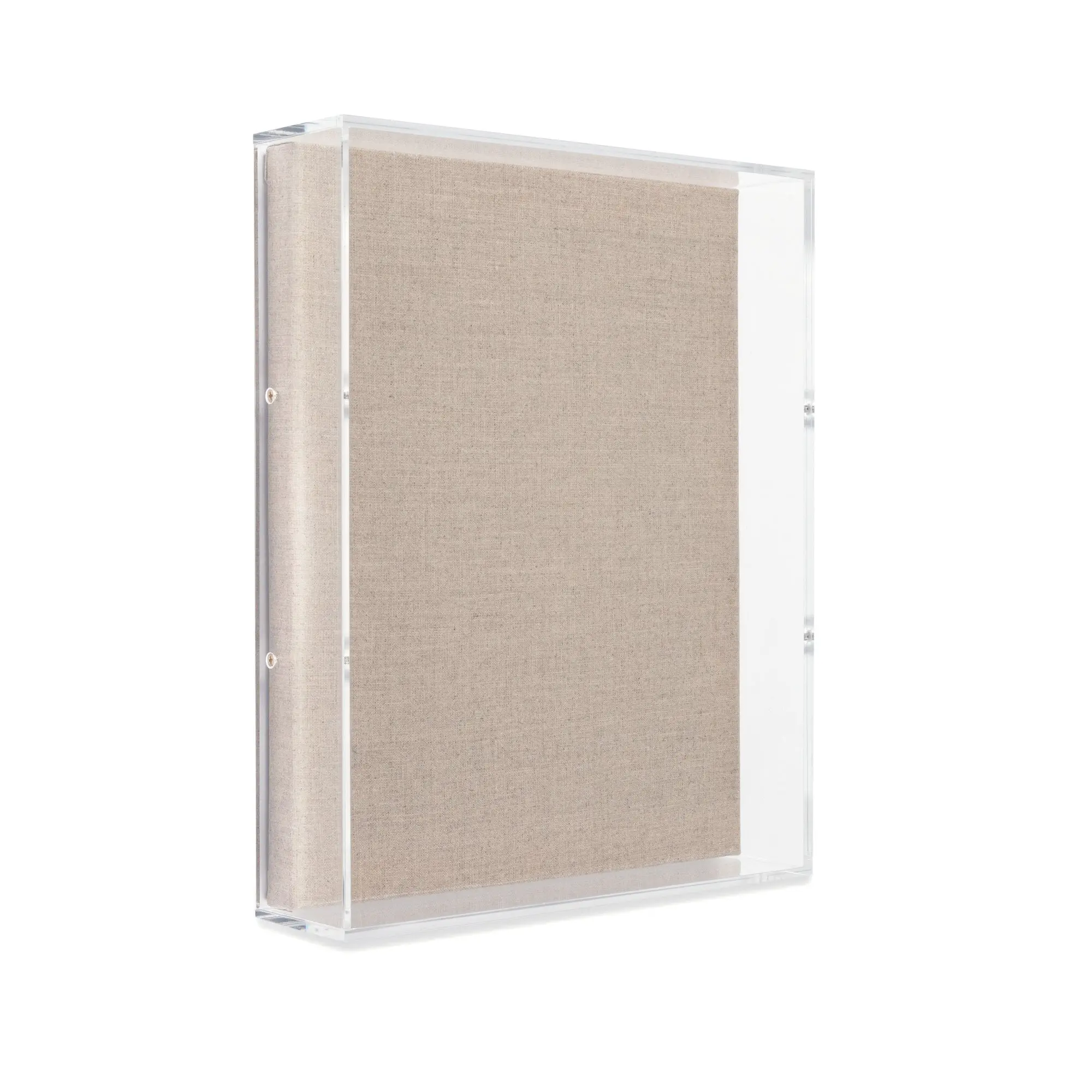 24" x 36" x 3" Modern UV-Grade Acrylic Shadowbox with Linen Canvas
