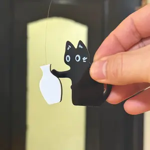 Happy Sumi Kitten Push Bottle Magnetic Cat Whisker Fridge Magnet Cat Hair Collection Ornament Can Insert Flowers