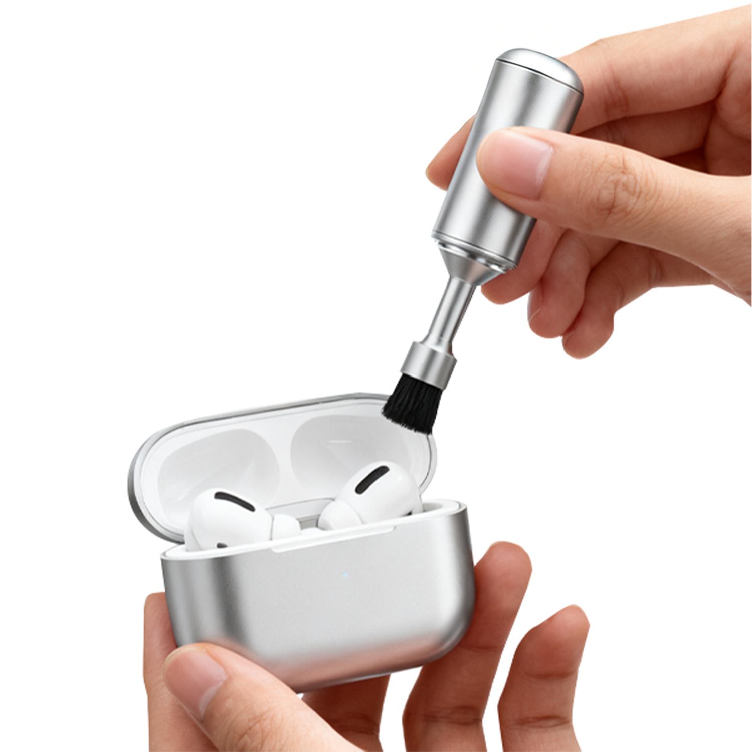 2-in-1 SIM Card Tray Removal Tool with Handy Cleaning Brush, EDC Portable Keychain Eject Pin Reset Needle Opener, Watchchain Link Remover for iPhones, Wireless Earbuds