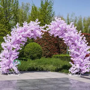 8ft Purple Cherry Blossom Wedding Arch Backdrop – Elegant Floral Ceremony Decor