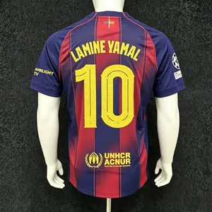 2526 FCB Home Red Yamal 10 Short Sleeve Soccer Jersey