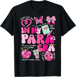Paraprofessional Cotton Short-Sleeve T-Shirt - Back to School Garment with Flat Prints, Comfortable Graphics, Casual Summer Wear for Paraeducators