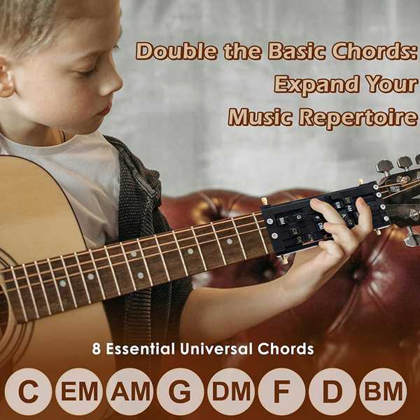2026 Revised New Model ABS Guitar Chord Assistant Folk Beginner Automatic Gear Instant Play One Button Chord Trainer for Beginners
