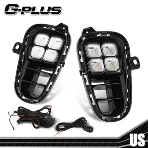 LED DRL Daytime Running Fog light w/Wire Switch Fit For 2018-2020 KIA Rio 4 Eyes