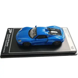 KINSMART 1:64 Scale Porsche 918 Spyder Hyper-car League Collection - Realistic Design & Durable Die-cast Metal Model in Sapphire Blue Metallic Color
