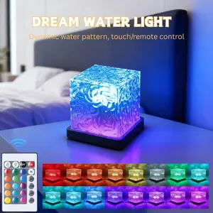 1pc 16 Color Changing LED Water Ripple Aurora Projection Lamp, USB Powered, Crystal Design, Atmosphere Lighting, Ideal Gift for Bedroom, Aurora Projector Lamp