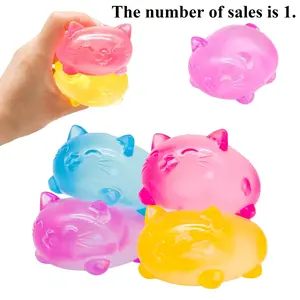 Cat Malt Ball Squeeze Toy, Soft and Cuddly Stress Relief Ball, Cat Shape Anti-Stress Toy, Boredom Release Cure Toy, Kawaii Squishies, Stress Relief Fidget