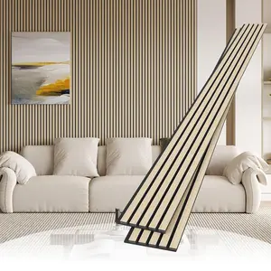 2 Pack  Slat Wall  Paneling,95 x 8 in Soundpoof Wooden Engineered Wooden Slat Wall Panels,Stylish Acoustic Wall Panels for Interior Walls Decor with Felt Backing,