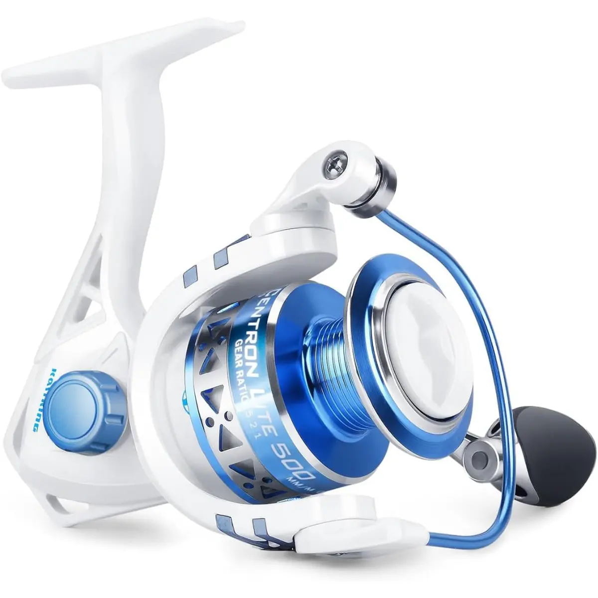 Kastking Spinning Reel - Centron Size 500, Lightweight Aluminum Spool for Ice Fishing, 5.2:1 Gear Ratio, 17.5 lbs Max Drag, Compact Frame, Collapsible Handle, 17.5Lb, Collapsing Handle