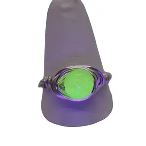 Glow in the dark Wire Wrapped Ring