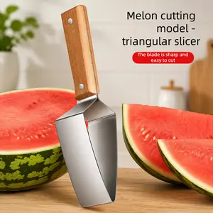 Stainless Steel Melon Slicer - Kitchen Utensils, Creative Fruit Cutter with Efficient Triangular Watermelon Blade, Sharp, Easy to Cut, Gentle on Hands, Versatile Use