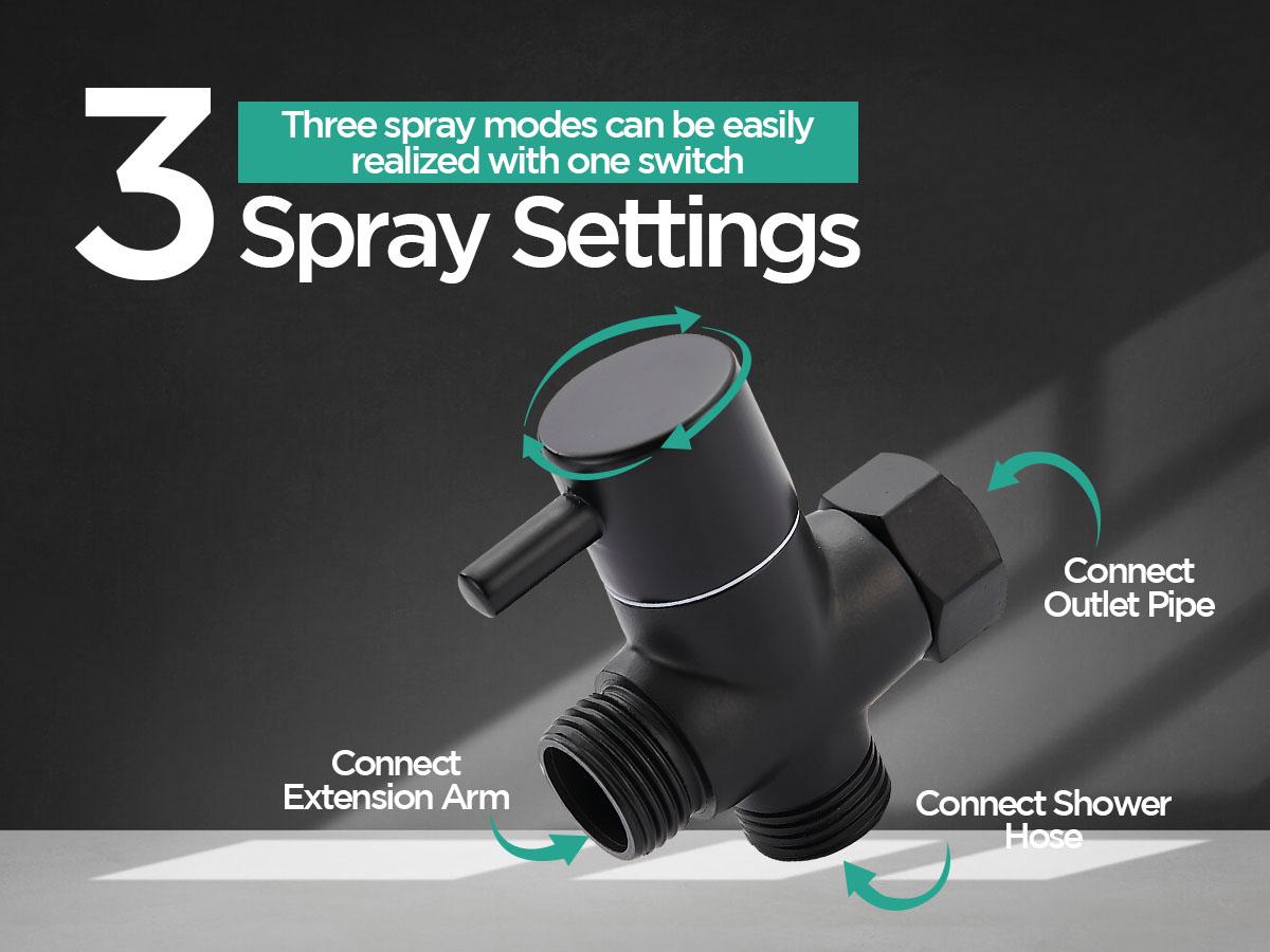 Shower Head Combo, 10 Inch High Pressure Rain Shower Head, Adjustable Extension Arm, Spray with Long Hose & Tools, Shower Equipment for Home Springtok