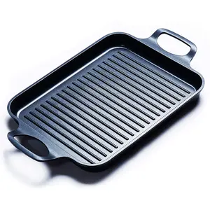 Nonstick Grill Pan, Induction Stove Top Grill Plate, Glass Grilling Pan for Indoor, Gas Range Grill Panel/Skillet