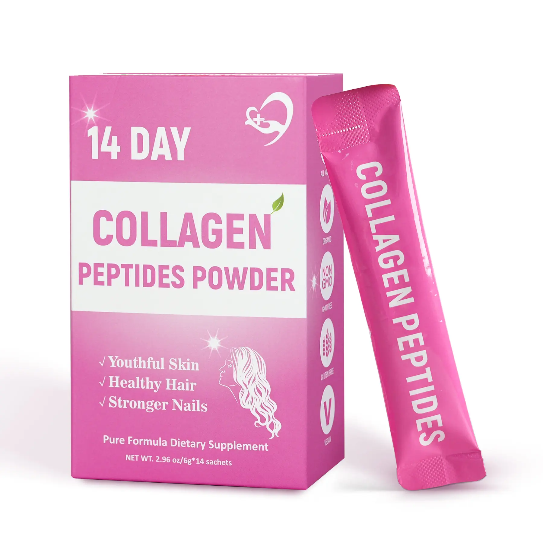 14-Day Collagen Peptides Powder – Collagen for Women, Supports Skin, Hair, and Nail Health, Non-GMO Hydrolyzed Collagen
