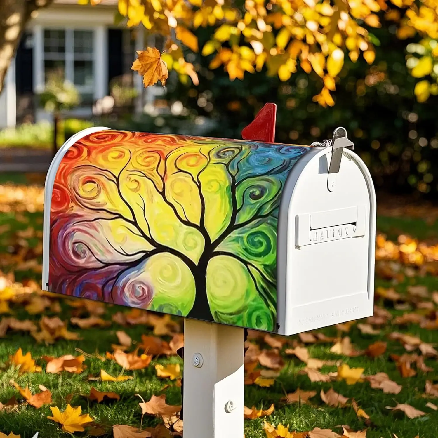 Mailbox Covers  Standard Size 18 x 21 Inch Beautiful  in Spring,Mailbox Wraps for Garden Yard  Outdoor Decor (Life of Tree)