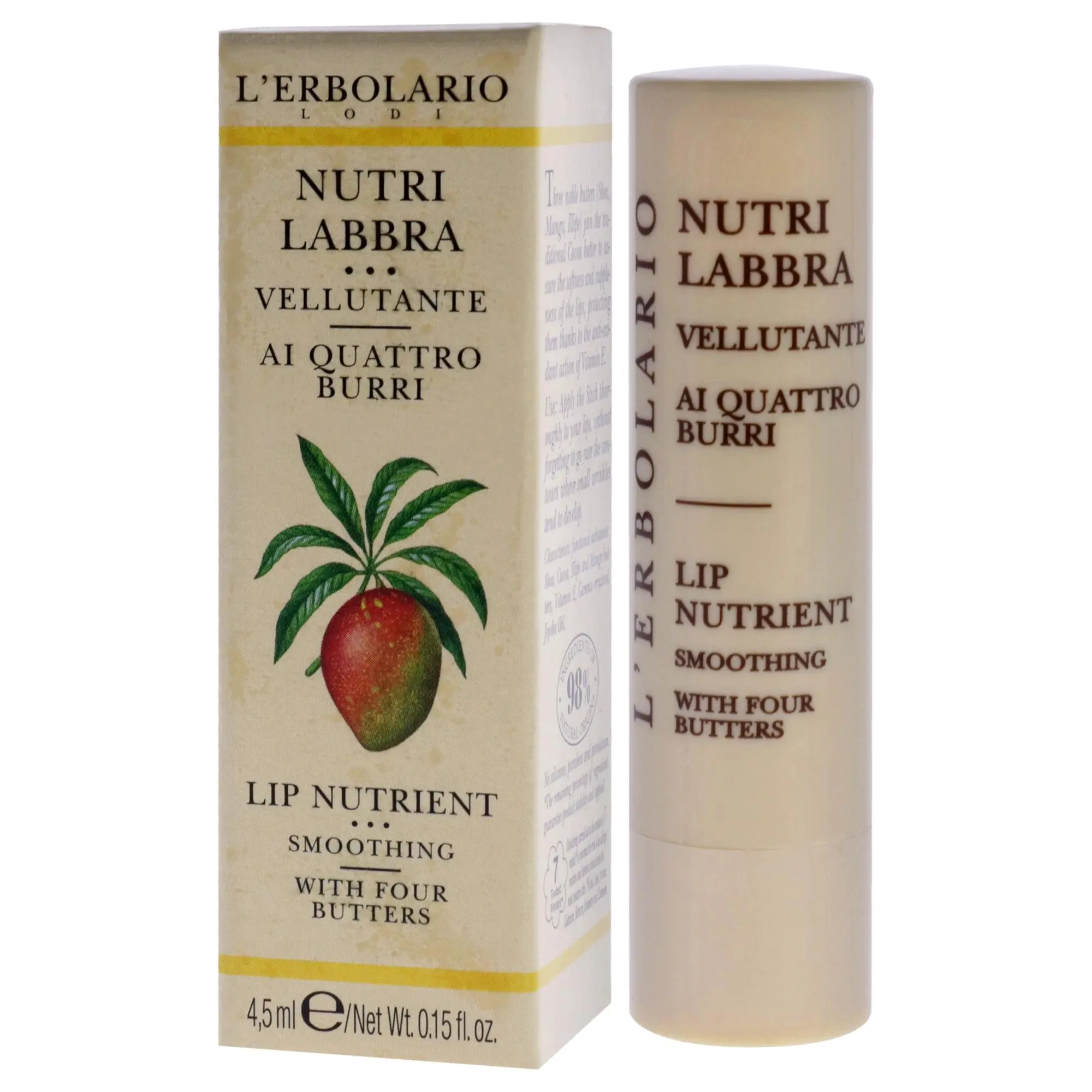 Lip Nutrient - Four Butters by LErbolario for Unisex - 0.15 oz Lip Balm