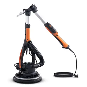 VEVOR Wall Smoother 900W Power Tool with 12 Sanding Pads Adjustable Speeds 800-1800 RPM 3 Vacuum Tubes Collapsible Design Dual LED Telescopic Grip Dust Collector extendable