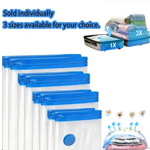 1pcs Vacuum Compression Storage Bag, Multi-Functional Plastic Zipper Closure, Ideal for Travel, Camping, Moving, Home Kitchen Organization