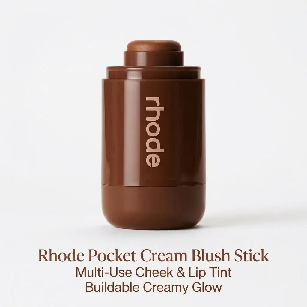 Rhode Pocket Cream Blush Stick Cosmetic, Multi-Use Cheek & Lip Tint, Buildable Creamy Glow, Lightweight Makeup for All Skin Tones