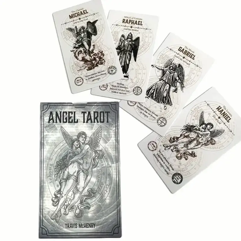 Angel Tarot Card Deck by Travis McHenry | Standard Size Divination Cards with Guiding Booklet for Easy Reading & Practice