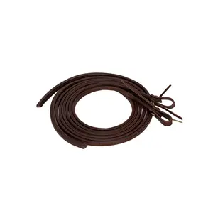 Double & Stitched 1/2" Havana Brown Leather Split Reins