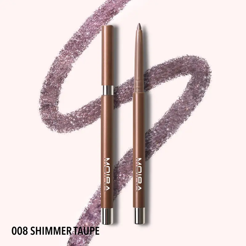 MOIRA | Statement Shimmer Liner (008, Shimmer Taupe) | Waterproof Shimmer Eyeliner, Highly Pigmented & Long-Lasting | Smooth Glide Retractable Formula, Multi-Use Liner & Shadow