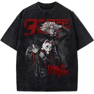 valentine shirts Funny Animen Dandadan Print T-shirts Men Women Washed Vintage Tees Hip Hop 1Fashion Oversized Street Short Sleeve Harajuku Tops