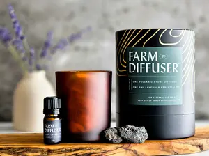 Volcanic Stone Diffuser for Essential Oil Aromatherapy + Self-Care Ritual | All-Natural, Passive Diffuser + Lavender Essential Oil
