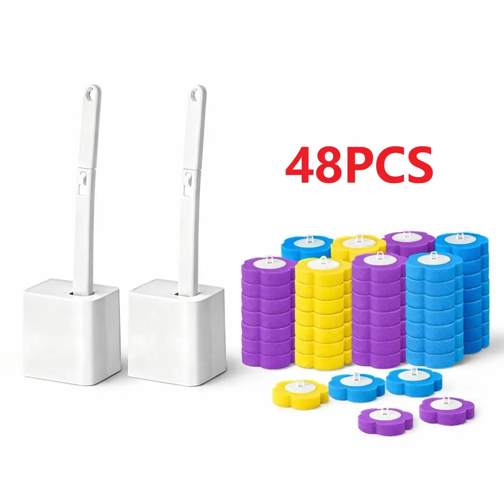 Toilet Scrubber Kit with Self-Cleaning Disposable Pads – No Pre-Rinse, No Mess, No Odor , Simplifies Bathroom Hygiene