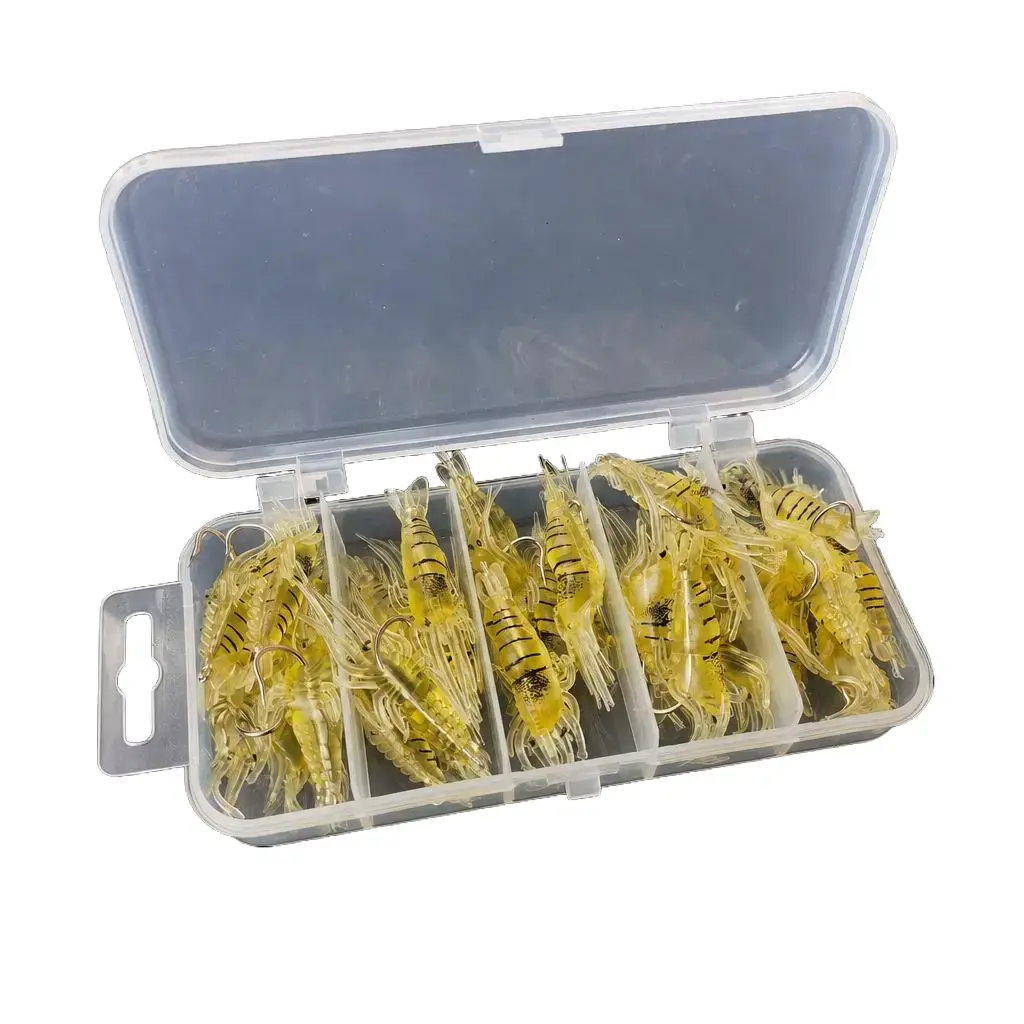 Soft Silicone Shrimp Lure - Life-Like Look, Micro-Movement Design for Saltwater & Freshwater Bass Fishing, Fishing Gear and Equipment