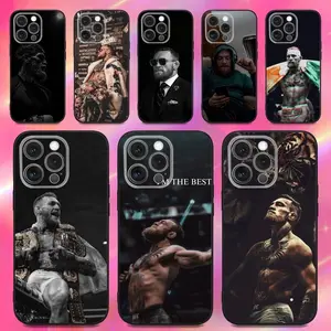 C-Conor Mcgregor Phone Case For iPhone 17 Air 16 15 14 13 12 11 Pro Max Plus,Soft Silicone Black Case