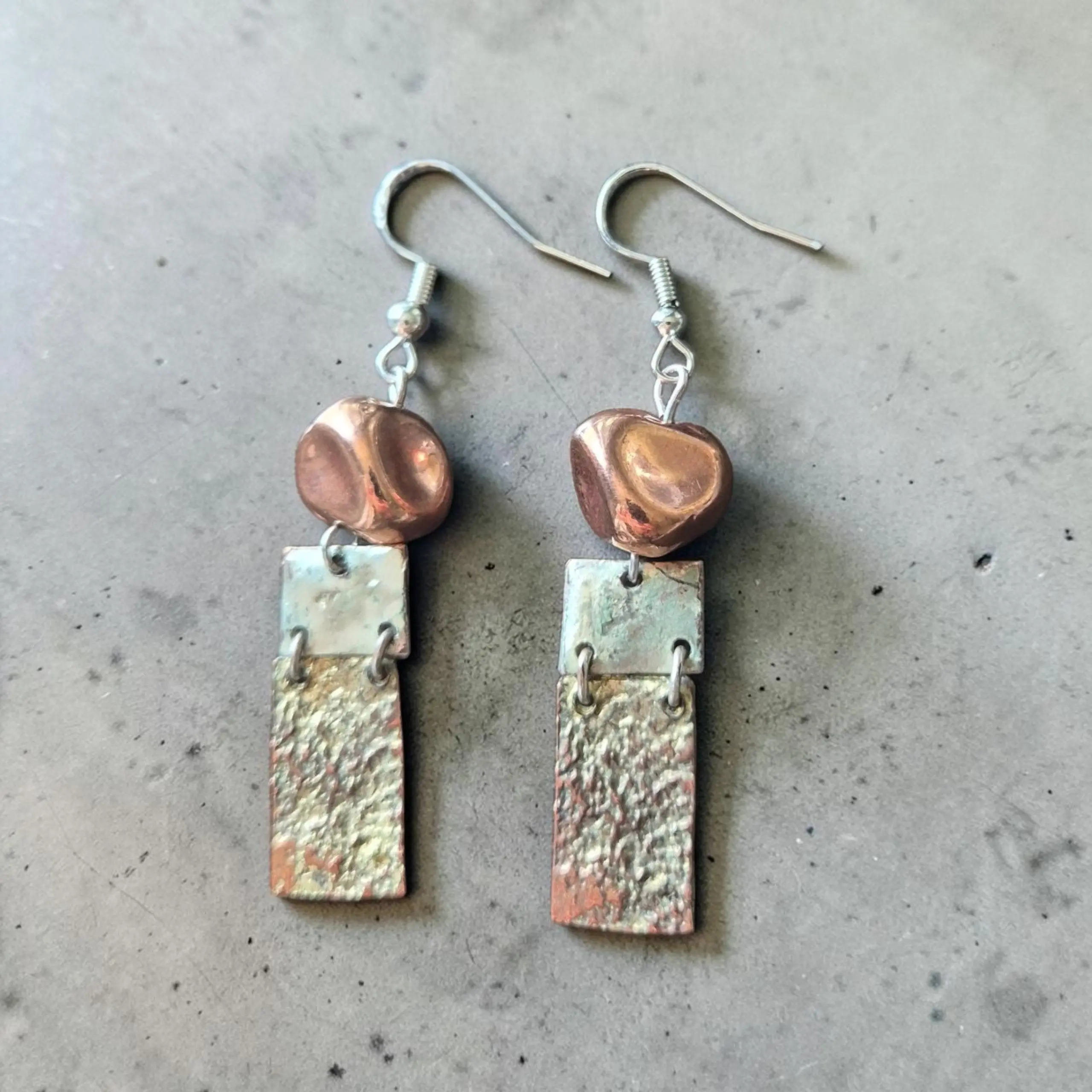 Copper Queen Upcycled Earrings