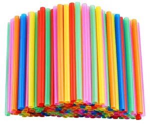 200 Pcs Jumbo Smoothie Straws,colorful Disposable Wide-mouthed Large Straw.