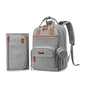Diaper storage backpack for babies, a travel essential baby tote bag that includes diaper changing pads, stroller straps, and a pacifier holder/compartment; a great gift for new parents; suitable for road trips and park camping.