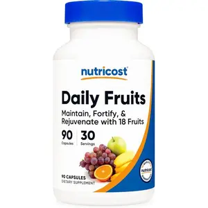 Nutricost Daily Fruits (18 Fruits Blend) 90 Capsules - Gluten-Free, GMO-Free, 30 Servings