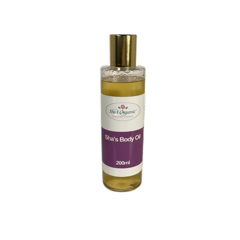 Sha's Organic Skincare Pearl & Chamomile Body Oil - 100ml Single Item Hydrating Moisture Liquid, Gentle Plant-Based Dark Spot Moisturizer, Unisex Combination & All Skin Types Nourishing Body Care, Moisturizing, Pack, Body Oils