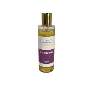 Sha's Organic Skincare Pearl & Chamomile Body Oil - Unisex Alcohol-Free Nourishing Moisturizer for Adult Body Care