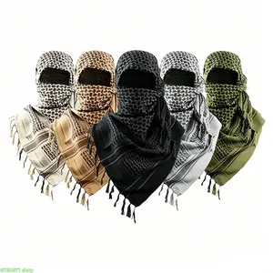 Breathable Traditional Shemagh Tactical Scarf, Desert Keffiyeh With Tassels For Outdoor Activities, Hiking And Everyday Use
