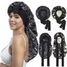 Double Layer Satin Bonnet for Sleeping - Silk Like Texture, Elastic Tie Band, Curly Hair Nightcap, Smooth Haircare, Reusable, 100% Polyester, 55cm Cap Circumference, 94cm Length, 35cm Width, 61cm Rope Length, 6.5cm Rope Width, Frizz, Heatless